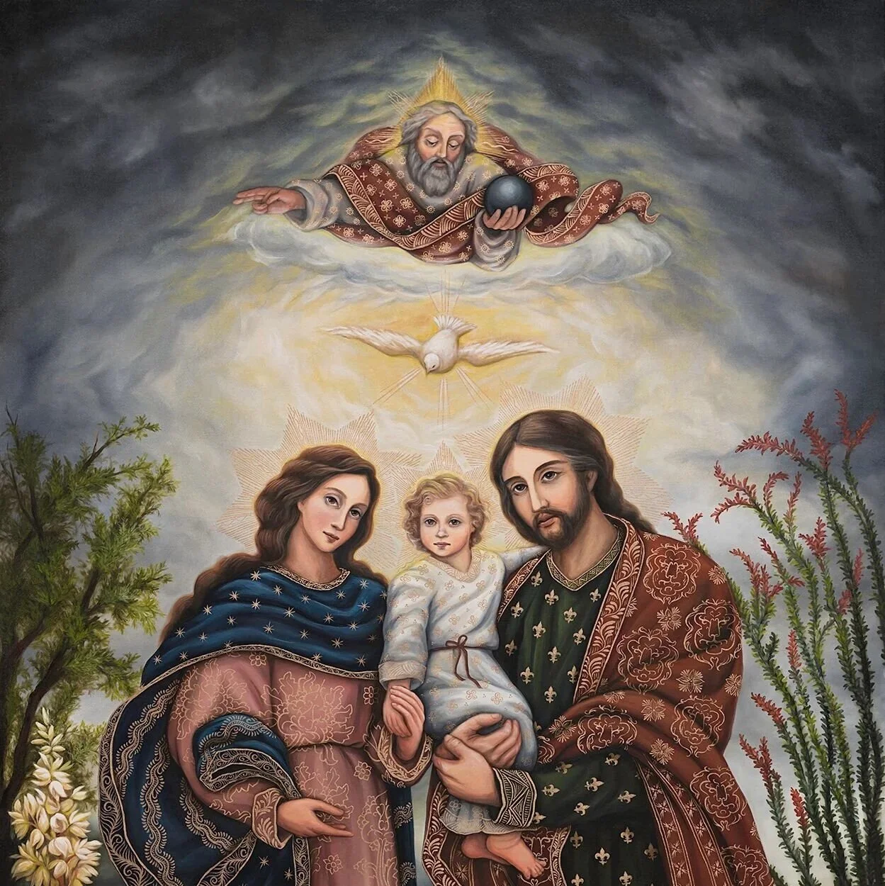 聖家族 渡邉禎雄作 The Holy Family, 1978 The Holy Family Giclee on Canvas — New Jerusalem Studios